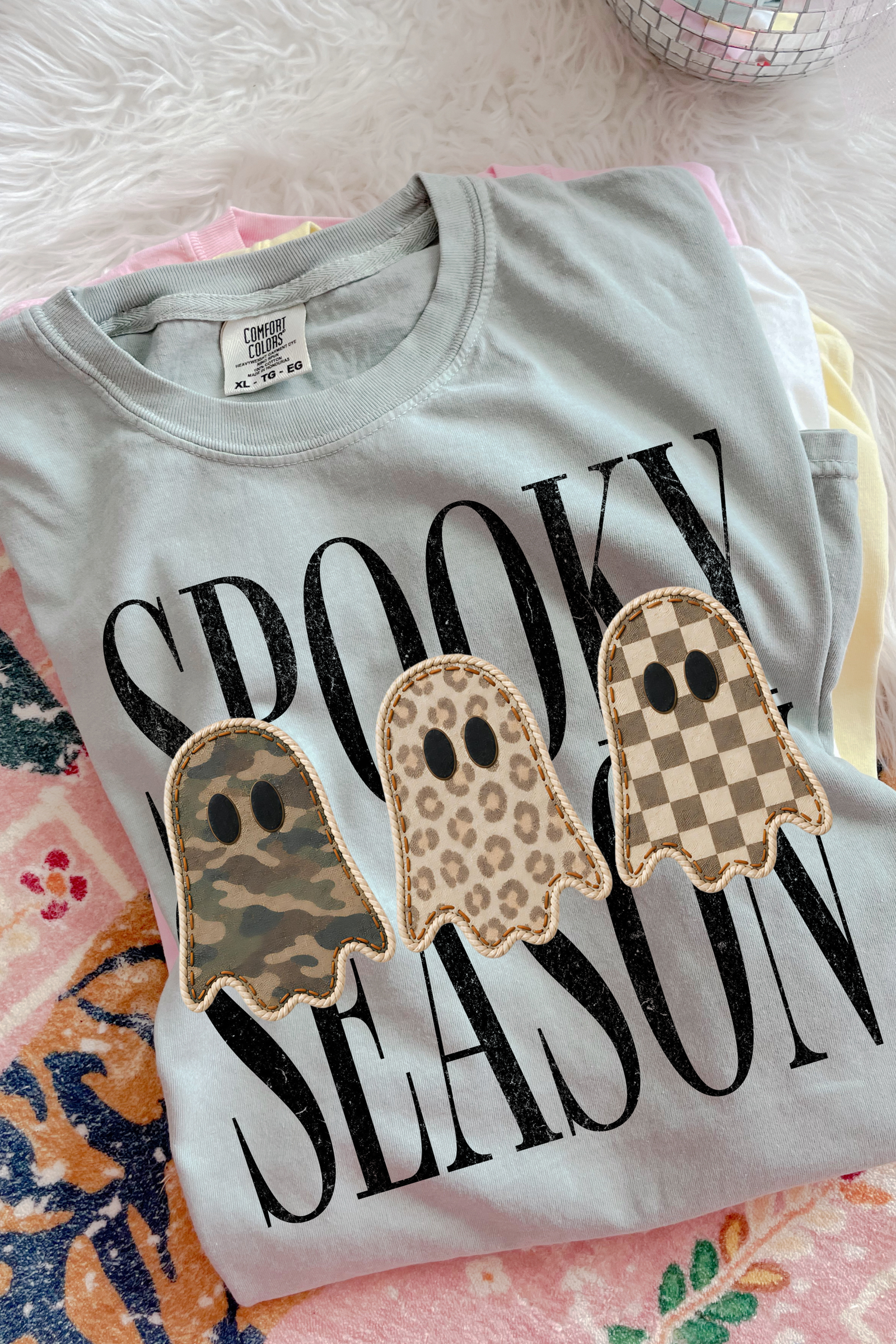 Spooky Season Triple Ghost Tee: Bay