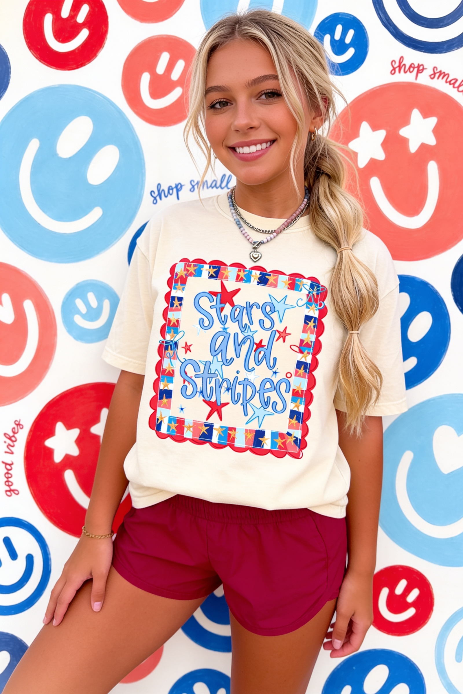 Stars & Stripes Tee: Ivory