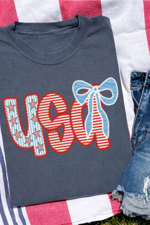 USA Seersucker Tee: Pepper