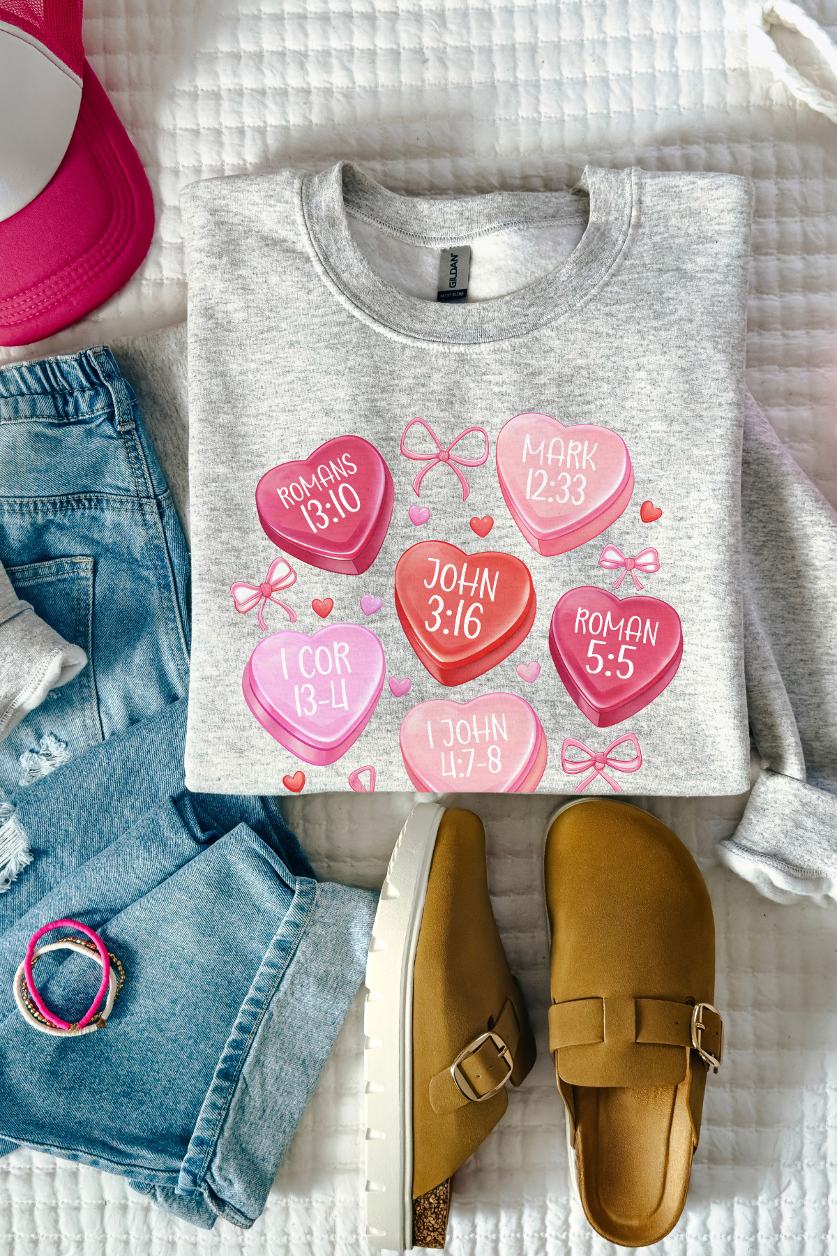 Valentine Christian Crewneck Sweatshirt: Ash