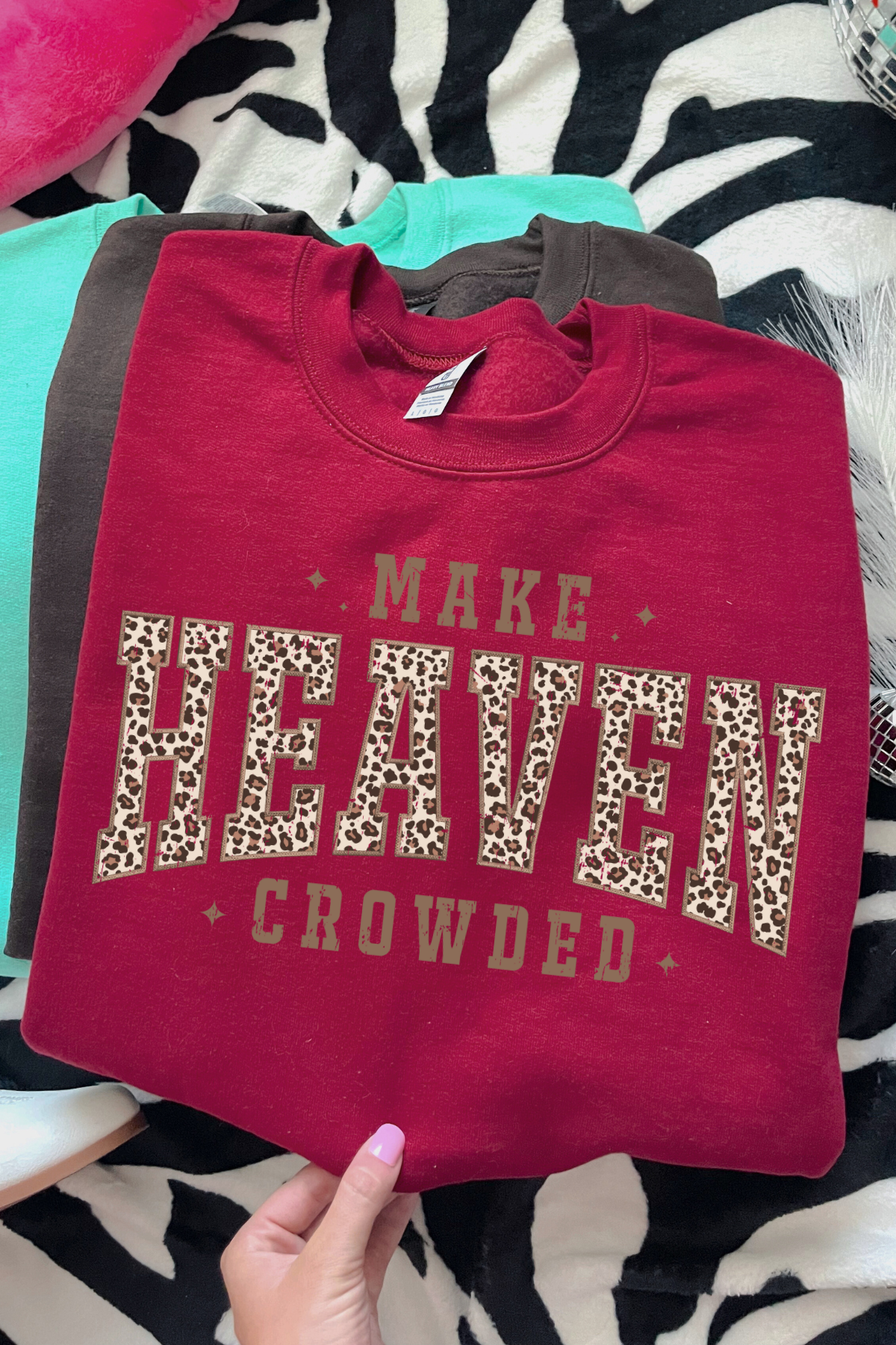 Make Heaven Crowded Crewneck Sweatshirt: Garnet