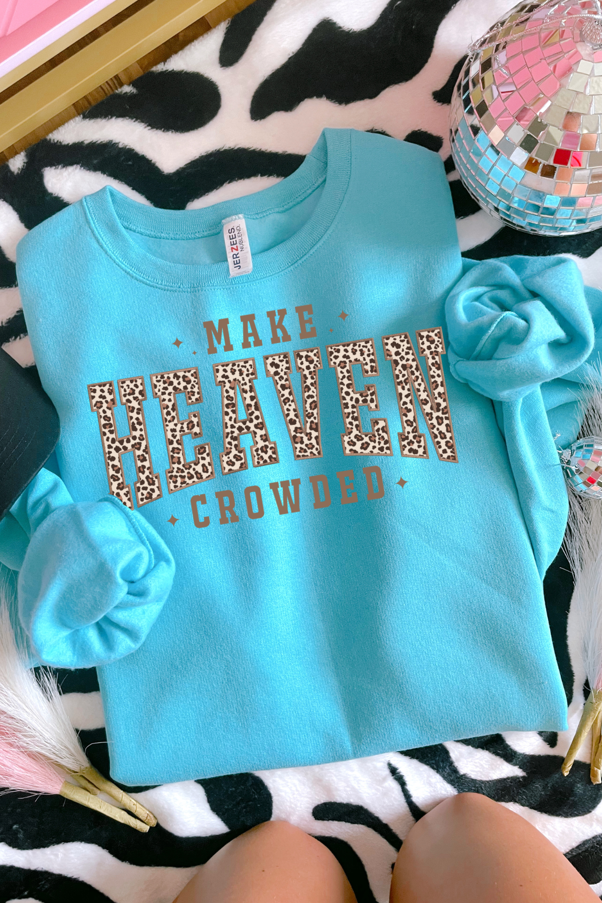 Make Heaven Crowded Crewneck Sweatshirt: Scuba Blue