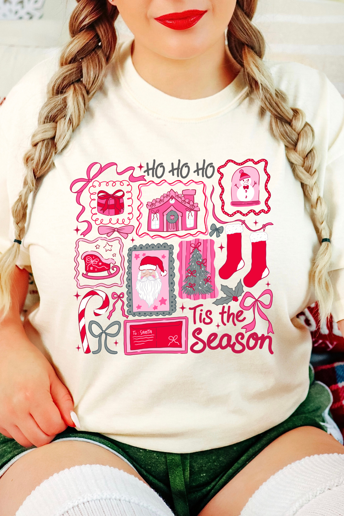 Tis the Season Doodles Tee: Ivory