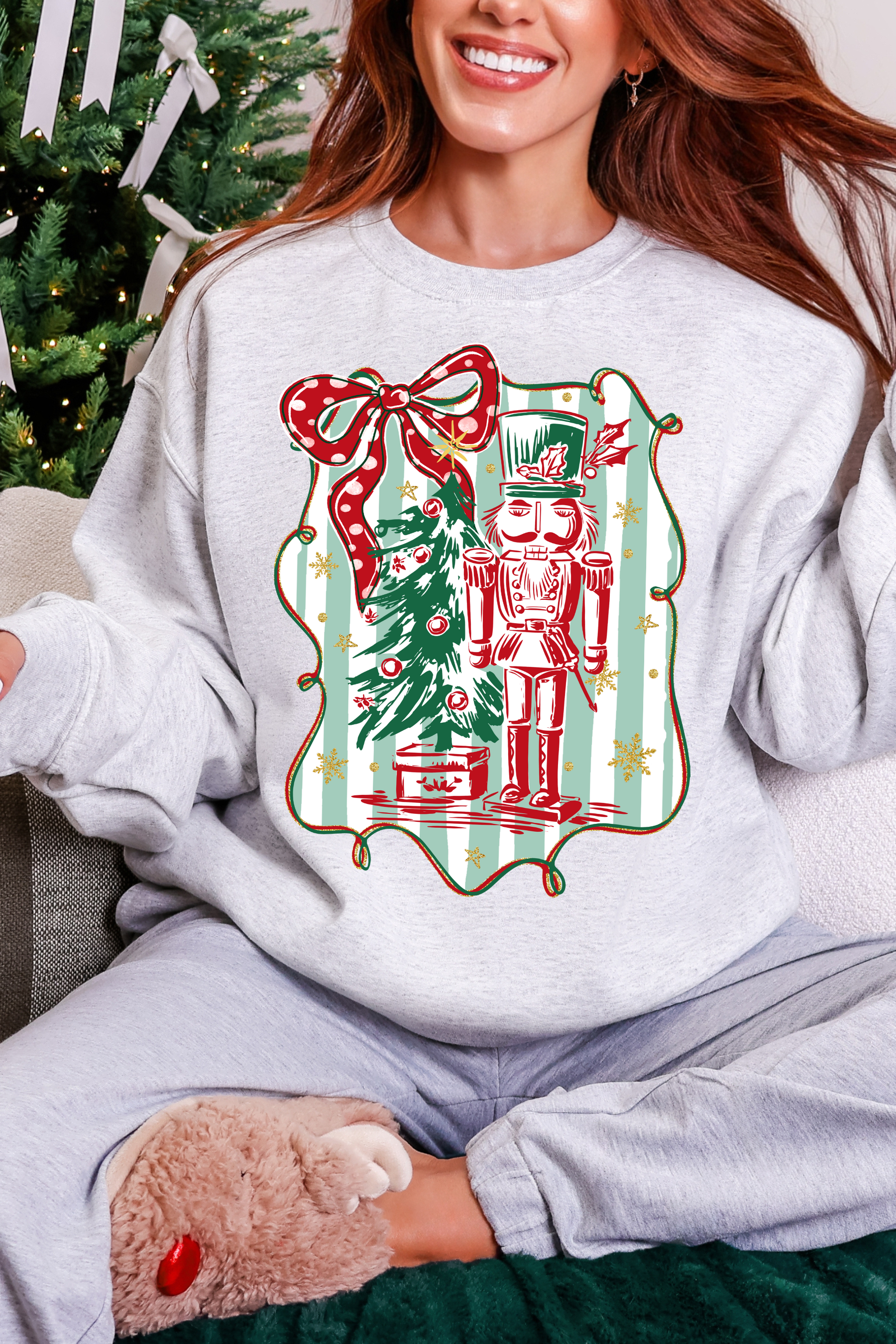 Preppy Nutcracker Crewneck: Ash