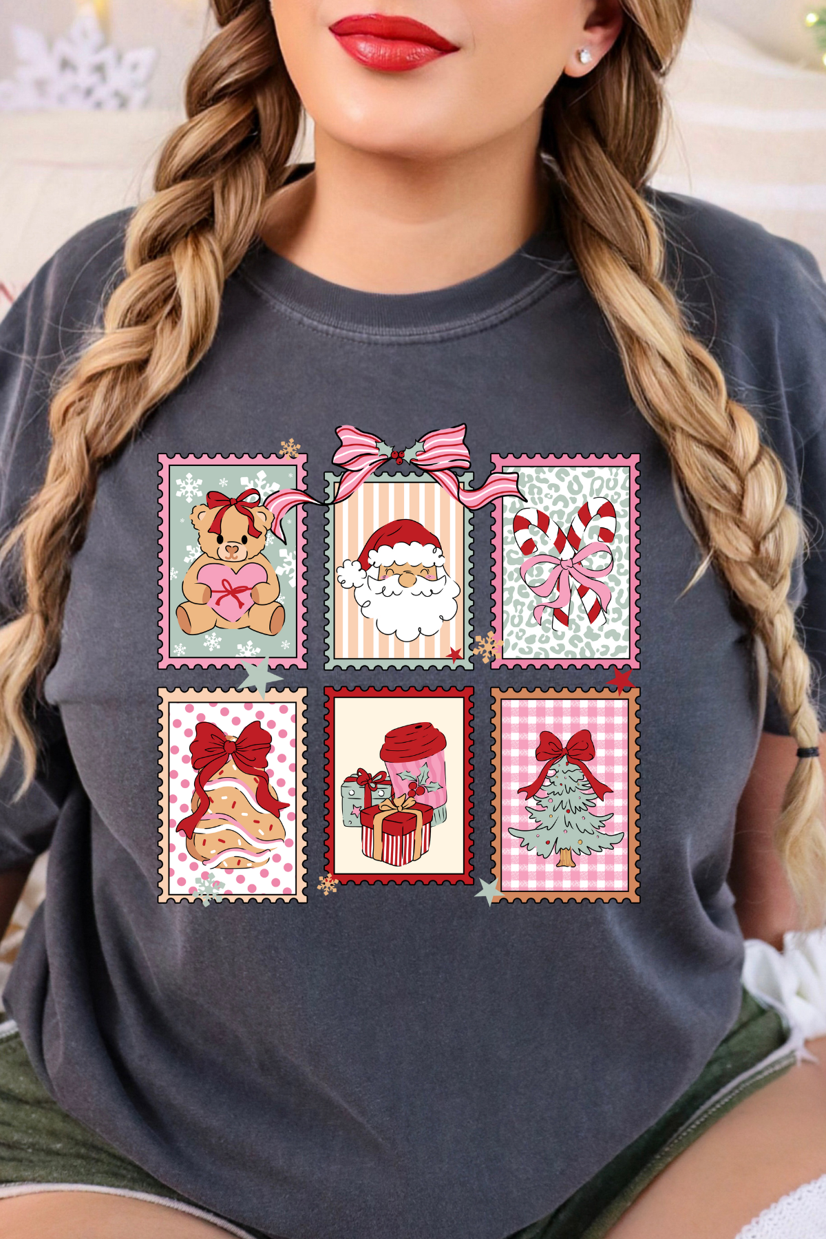 Christmas Stamps Tee: Pepper